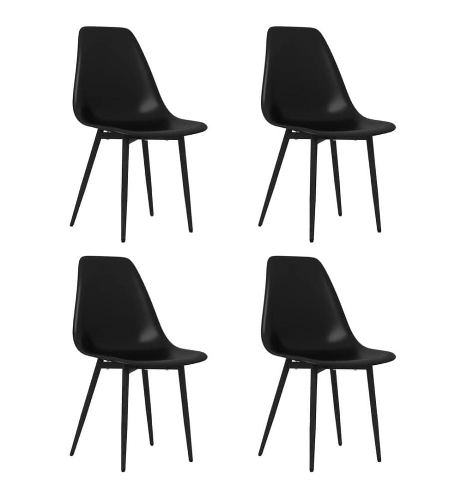 Esszimmerstühle 4 Stk. Schwarz PP