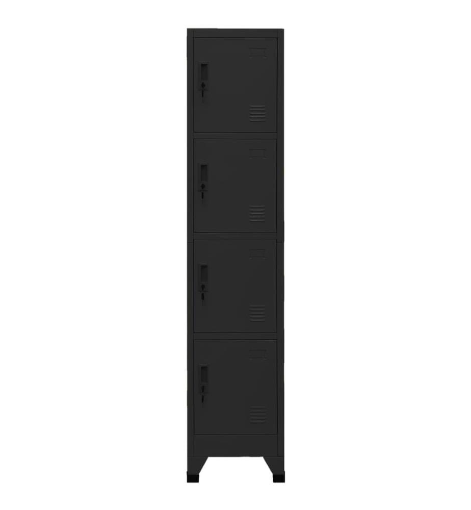 Schliessfachschrank Schwarz 38x45x180 cm Stahl