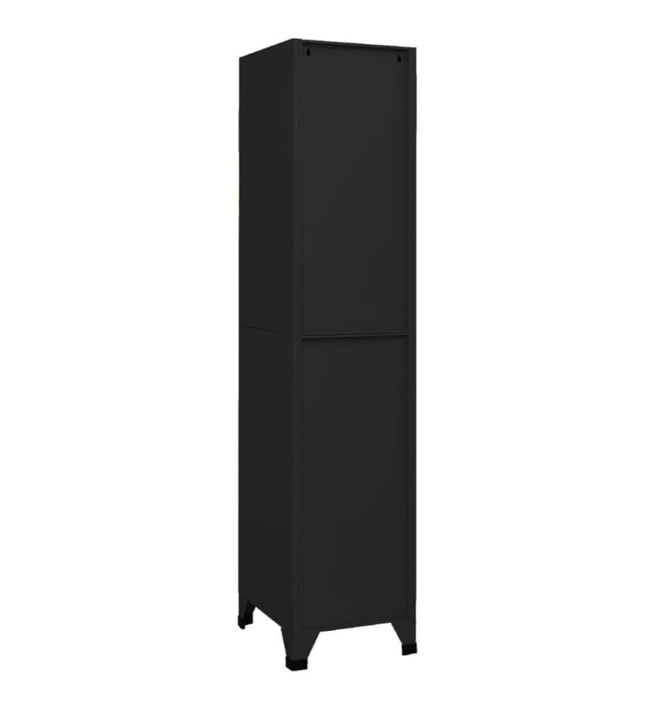 Schliessfachschrank Schwarz 38x45x180 cm Stahl