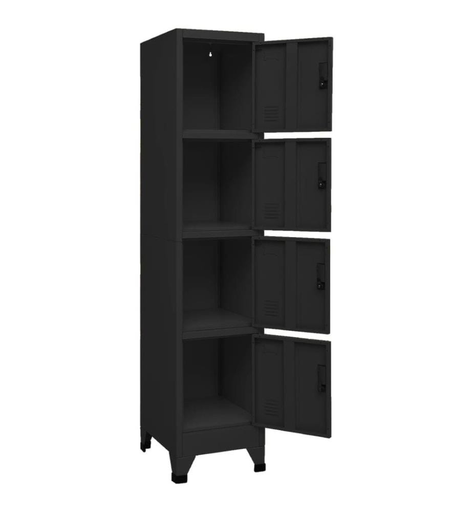 Schliessfachschrank Schwarz 38x45x180 cm Stahl