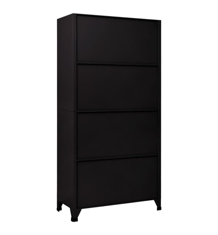 Schliessfachschrank Schwarz 90x45x180 cm Stahl