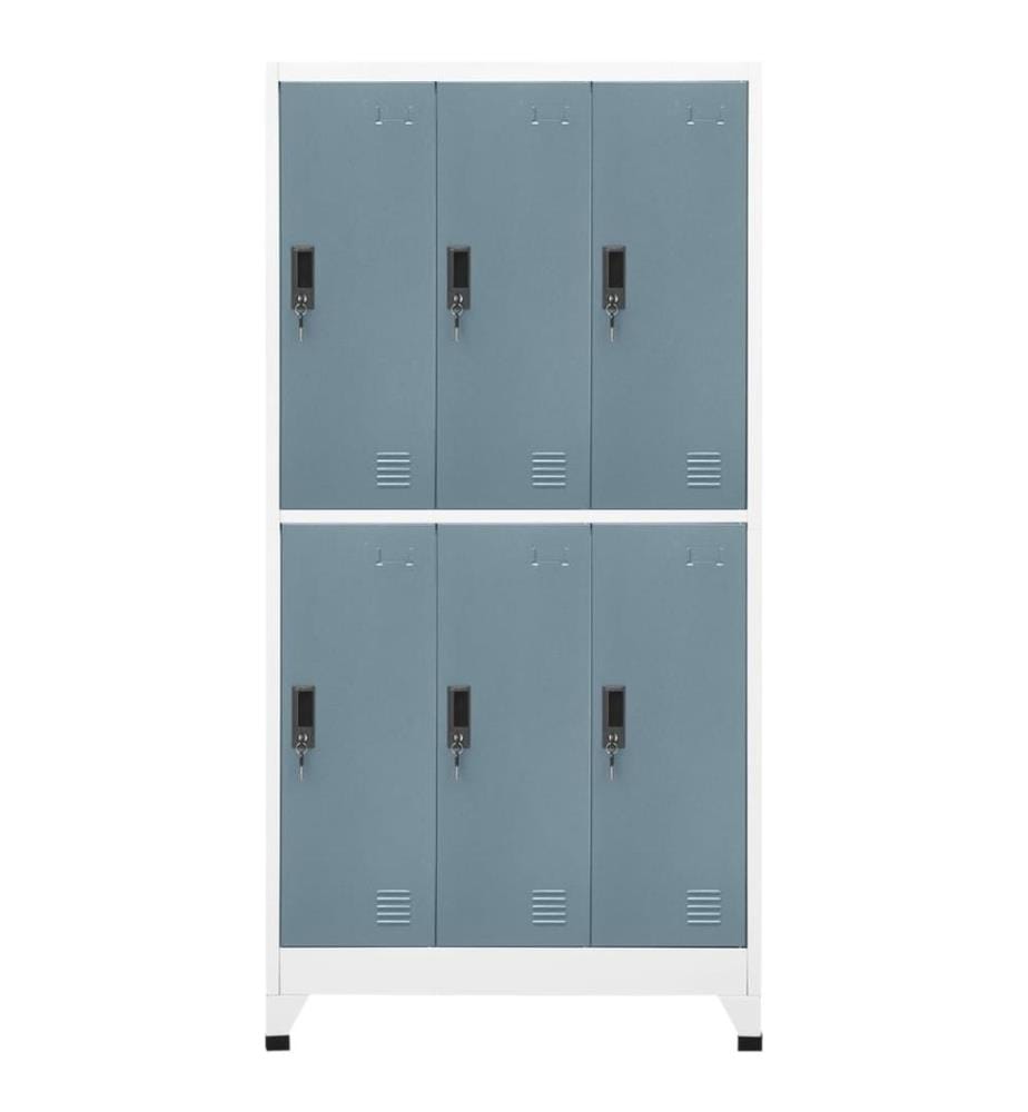 Schliessfachschrank Hellgrau und Dunkelgrau 90x45x180 cm Stahl