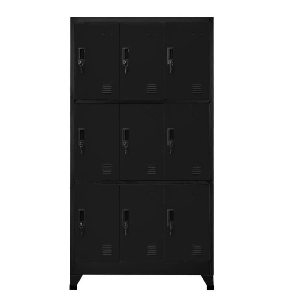 Schliessfachschrank Schwarz 90x45x180 cm Stahl