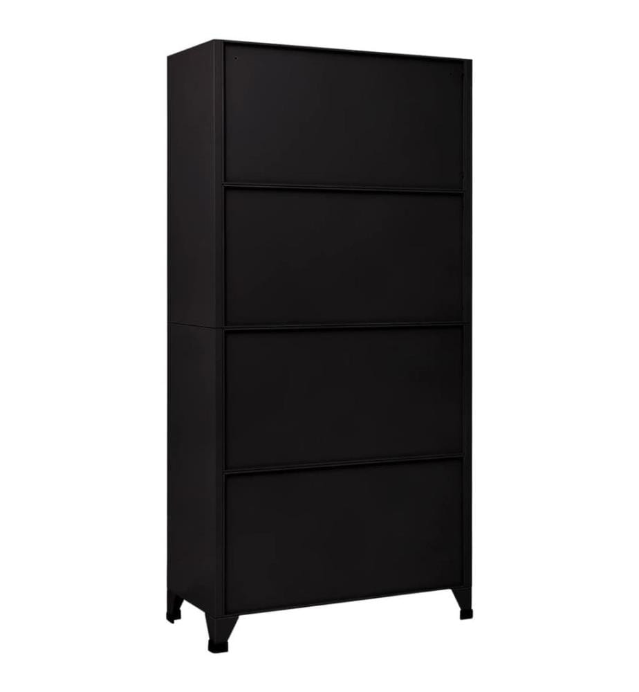 Schliessfachschrank Schwarz 90x45x180 cm Stahl