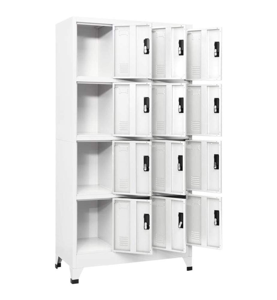 Schliessfachschrank Weiss 90x45x180 cm Stahl