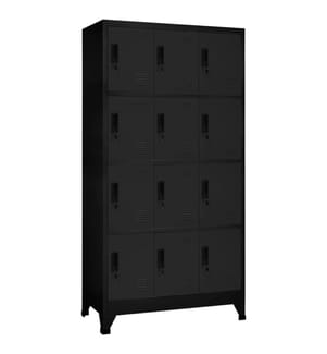 Schliessfachschrank Schwarz 90x45x180 cm Stahl