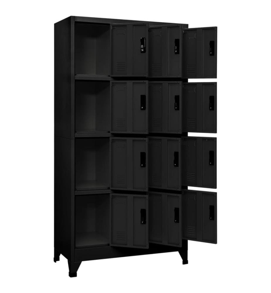 Schliessfachschrank Schwarz 90x45x180 cm Stahl