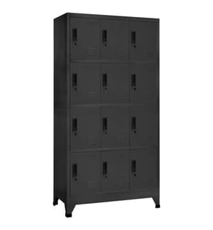 Schliessfachschrank Anthrazit 90x45x180 cm Stahl