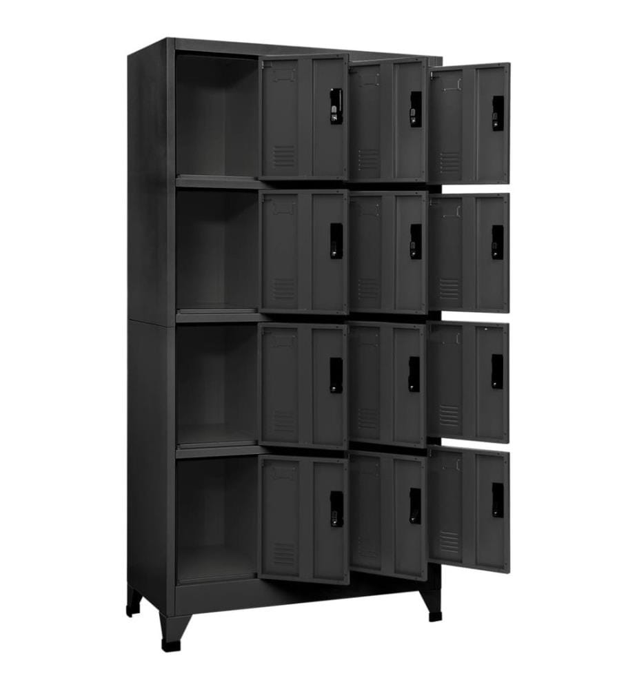 Schliessfachschrank Anthrazit 90x45x180 cm Stahl