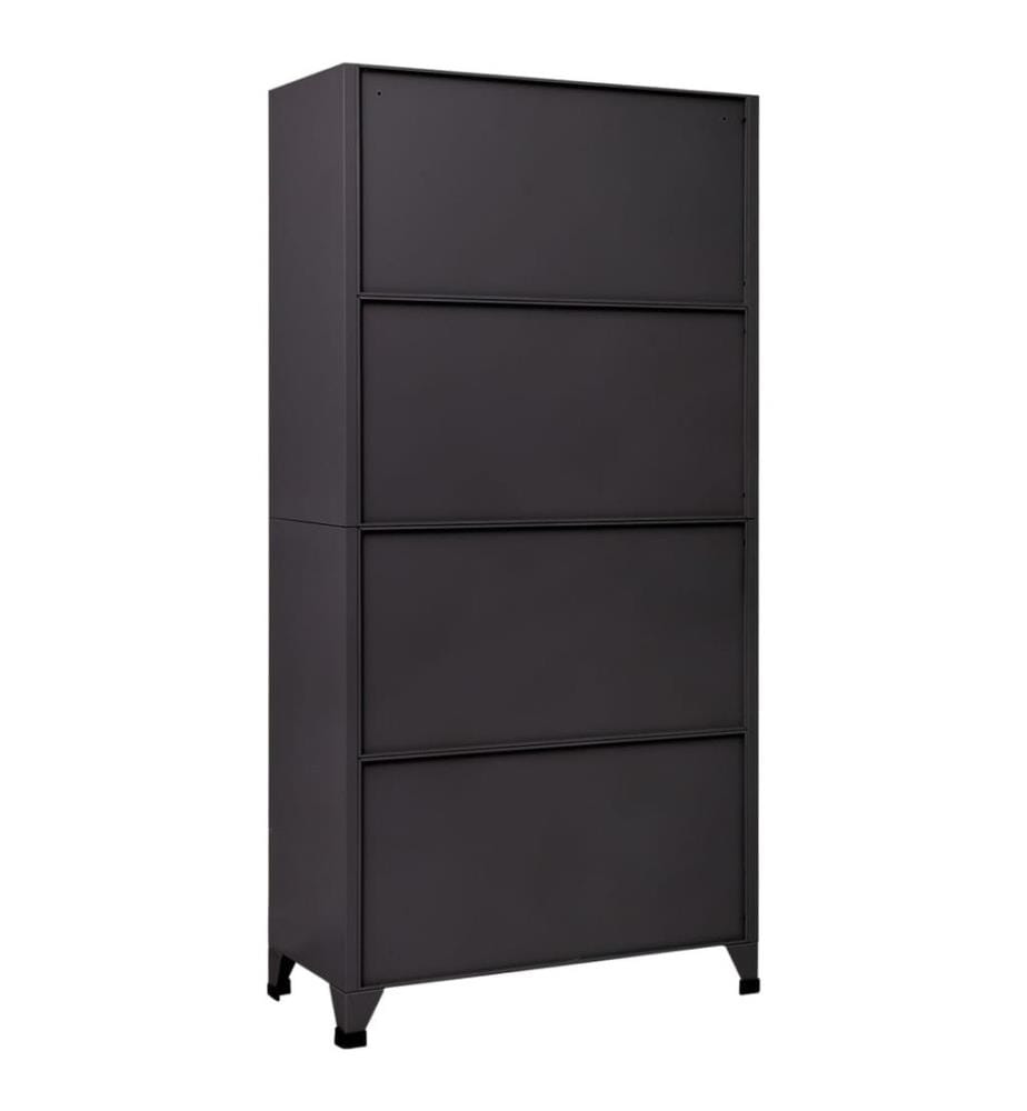 Schliessfachschrank Anthrazit 90x45x180 cm Stahl