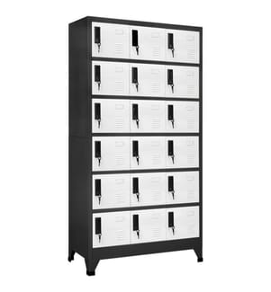 Schliessfachschrank Anthrazit und Weiss 90x40x180 cm Stahl
