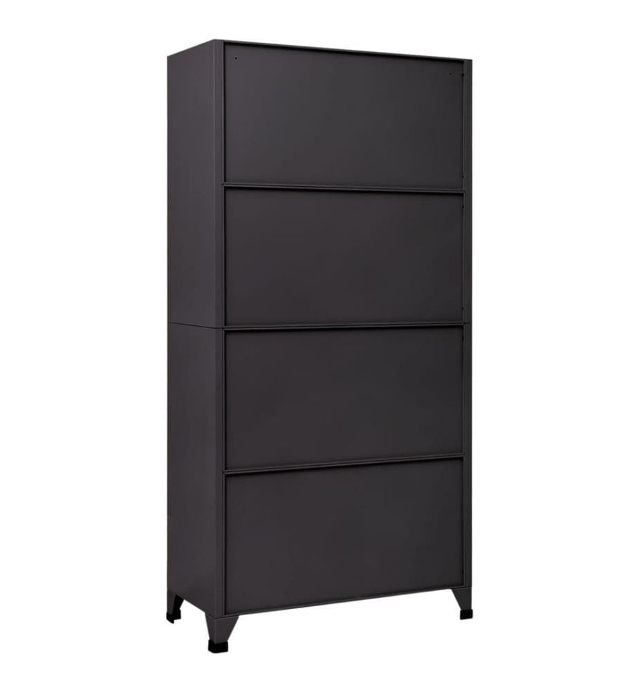 Schliessfachschrank Anthrazit und Weiss 90x40x180 cm Stahl