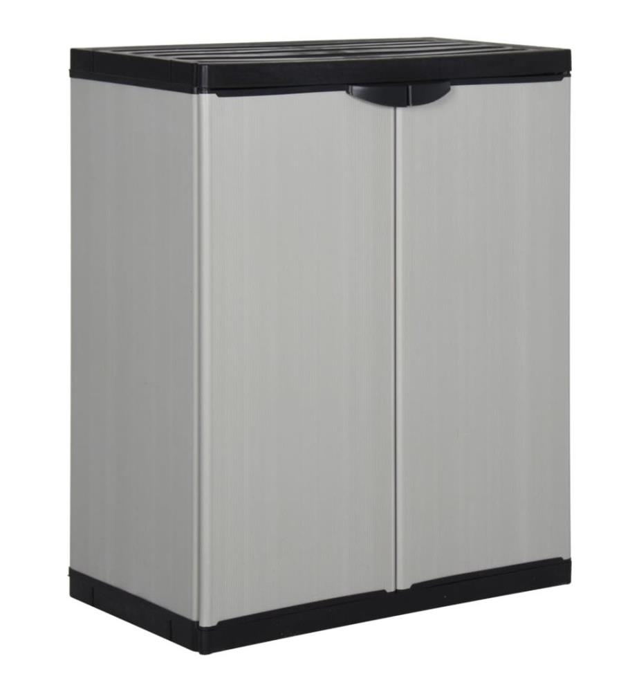 Garten-Lagerschrank mit 1 Boden Grau und Schwarz 68x40x85 cm