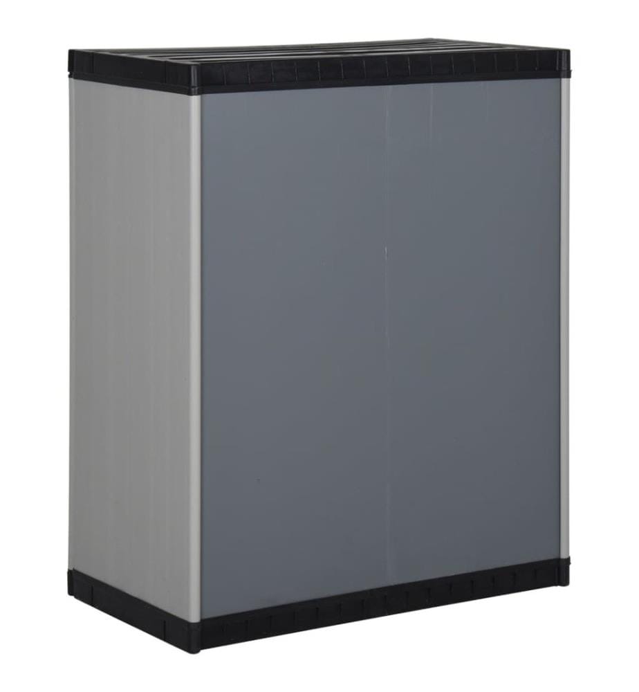 Garten-Lagerschrank mit 1 Boden Grau und Schwarz 68x40x85 cm