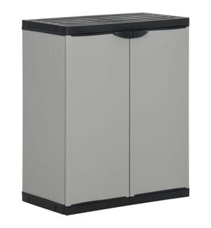 Mülltonnenbox Grau und Schwarz 68x40x85 cm PP