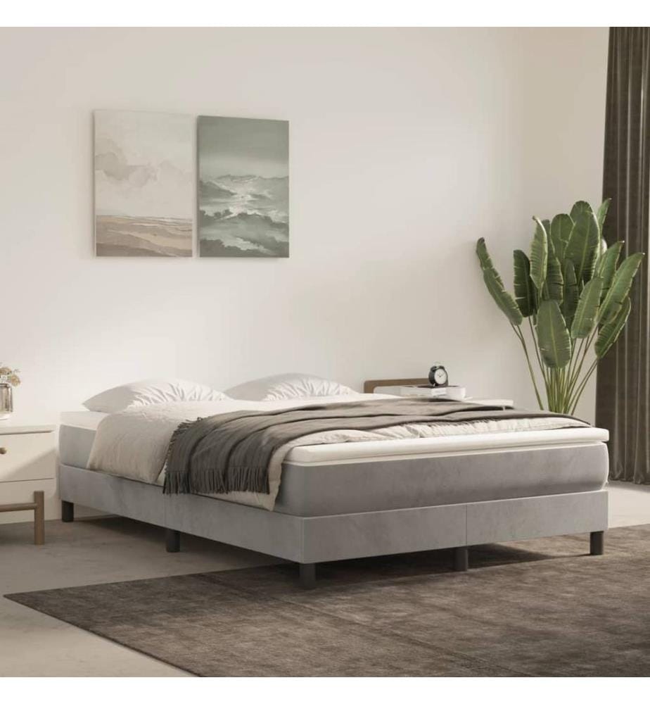 Matelas de lit à ressorts ensachés Gris clair 140x200x20 cm