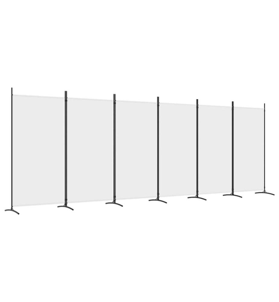 6-tlg. Paravent Weiss 520x180 cm Stoff