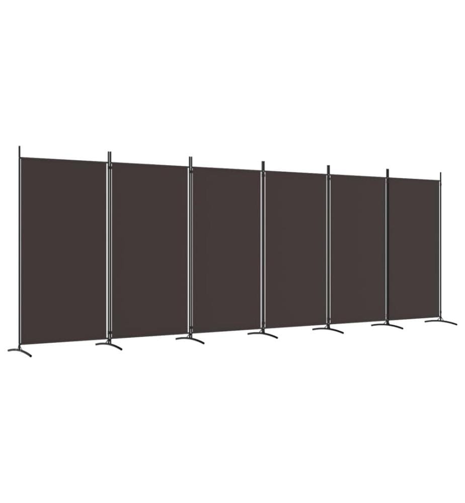6-tlg. Paravent Braun 520x180 cm Stoff