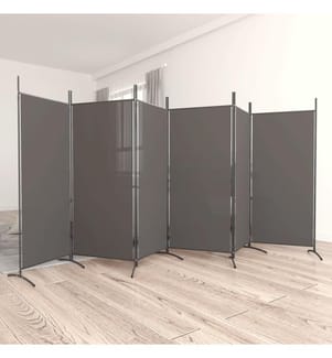 6-tlg. Paravent Anthrazit 520x180 cm Stoff