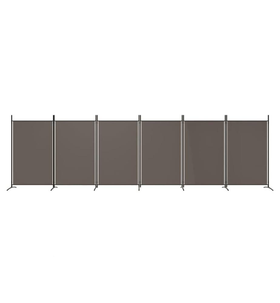 6-tlg. Paravent Anthrazit 520x180 cm Stoff