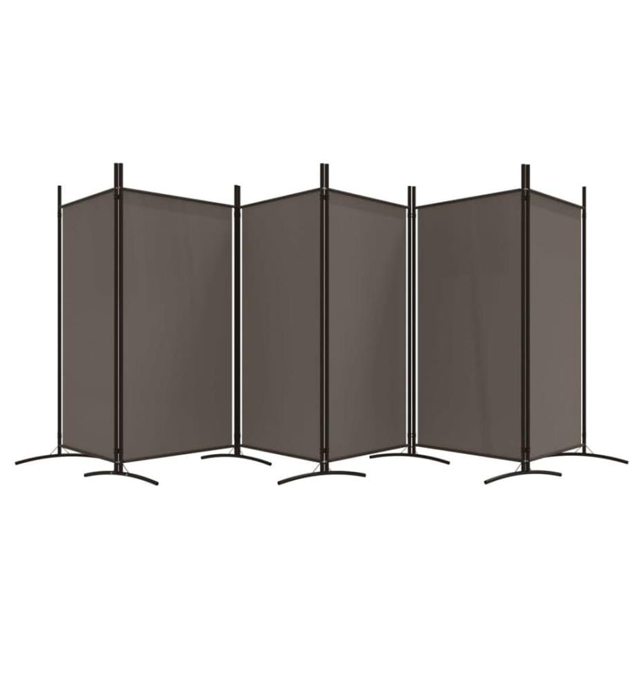 6-tlg. Paravent Anthrazit 520x180 cm Stoff