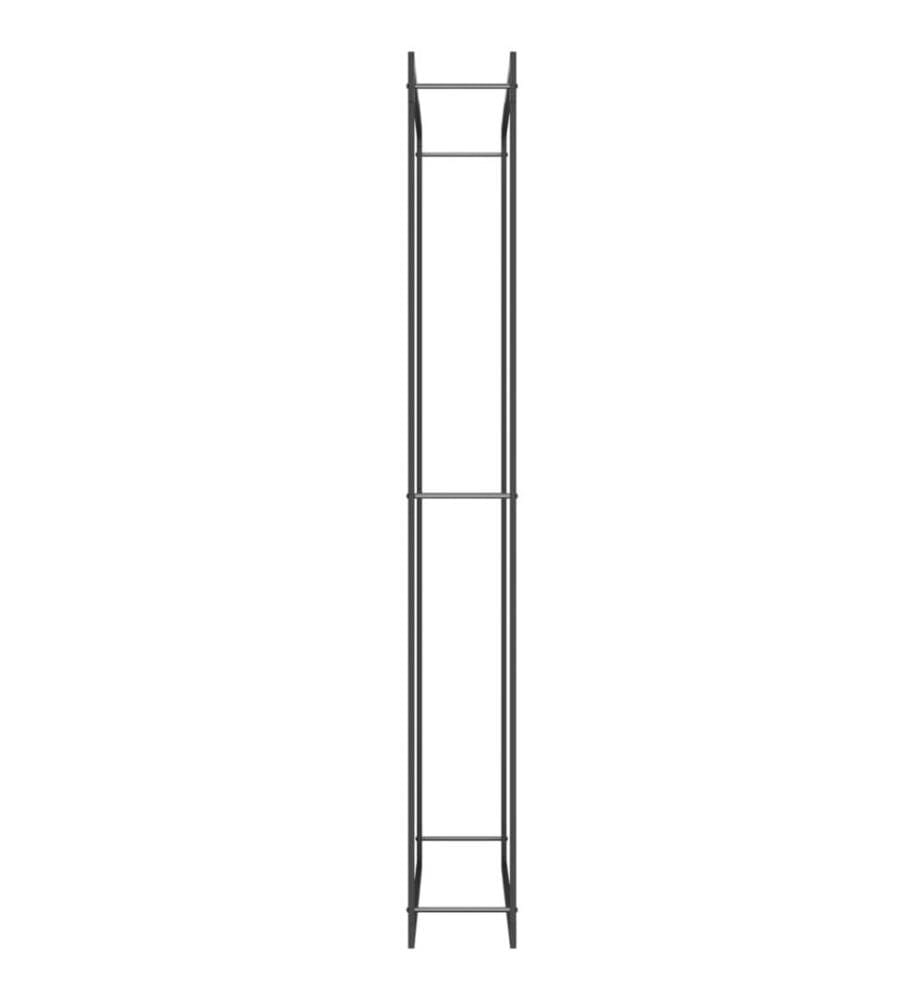 Brennholzregal Mattschwarz 110x28x214 cm Stahl
