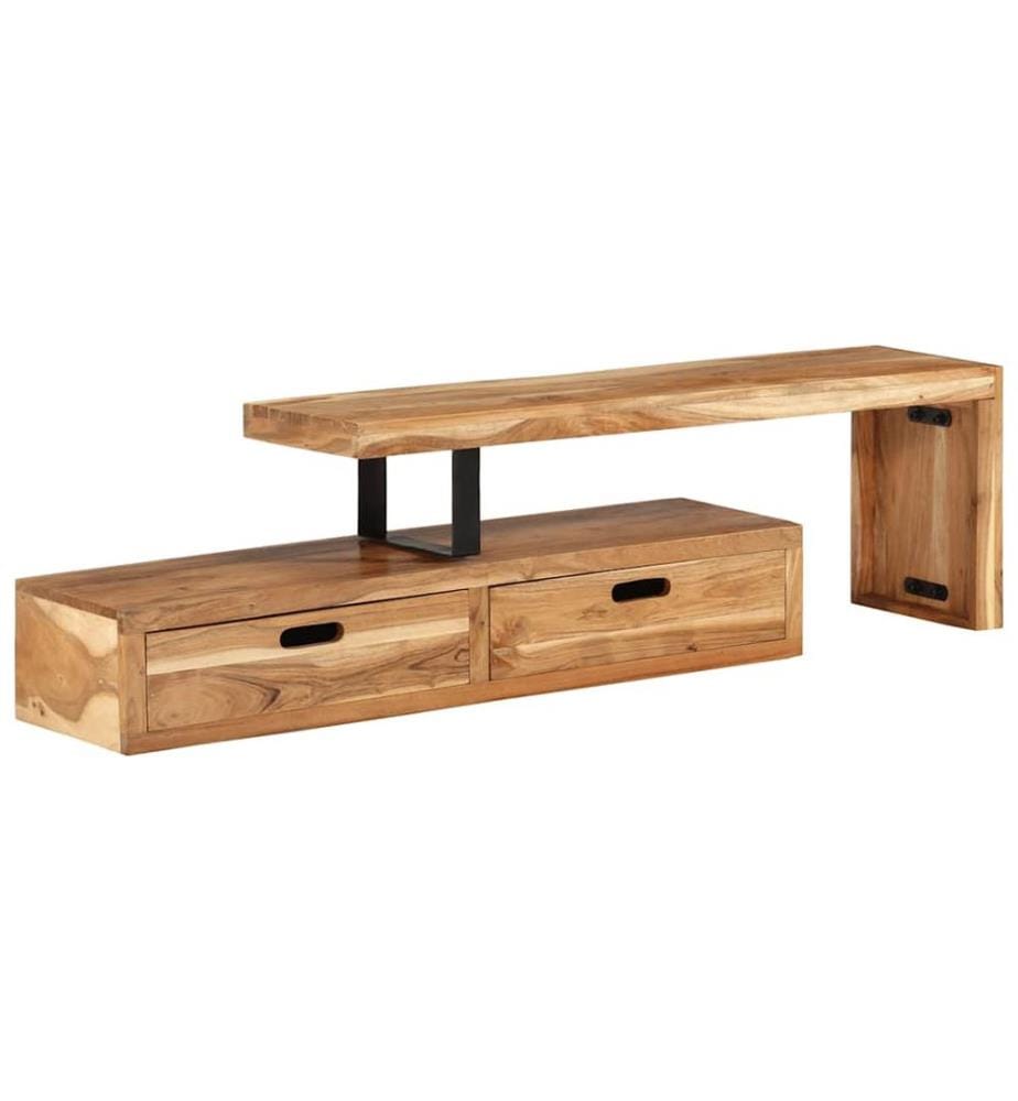 Meuble TV (118-200) x 30 x 40 cm Bois massif d'acacia