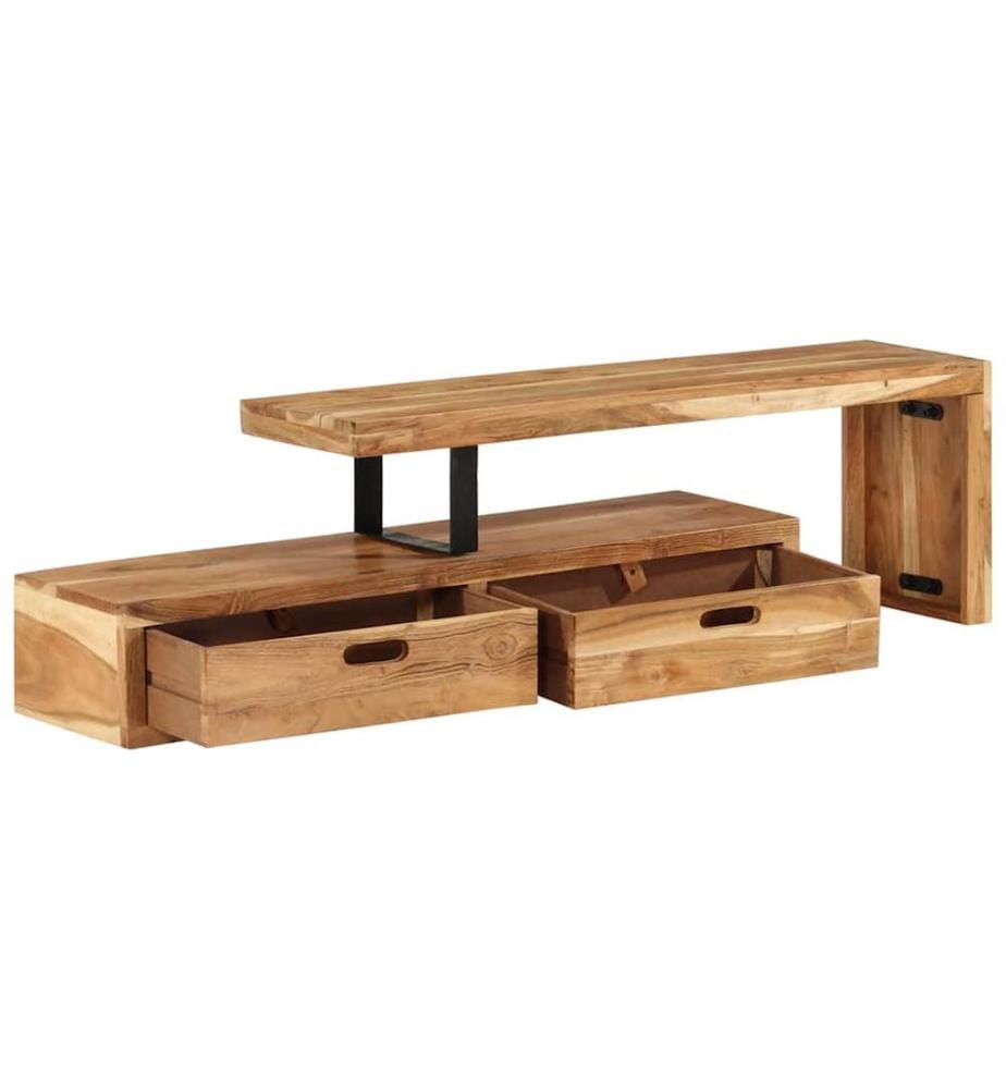 Meuble TV (118-200) x 30 x 40 cm Bois massif d'acacia