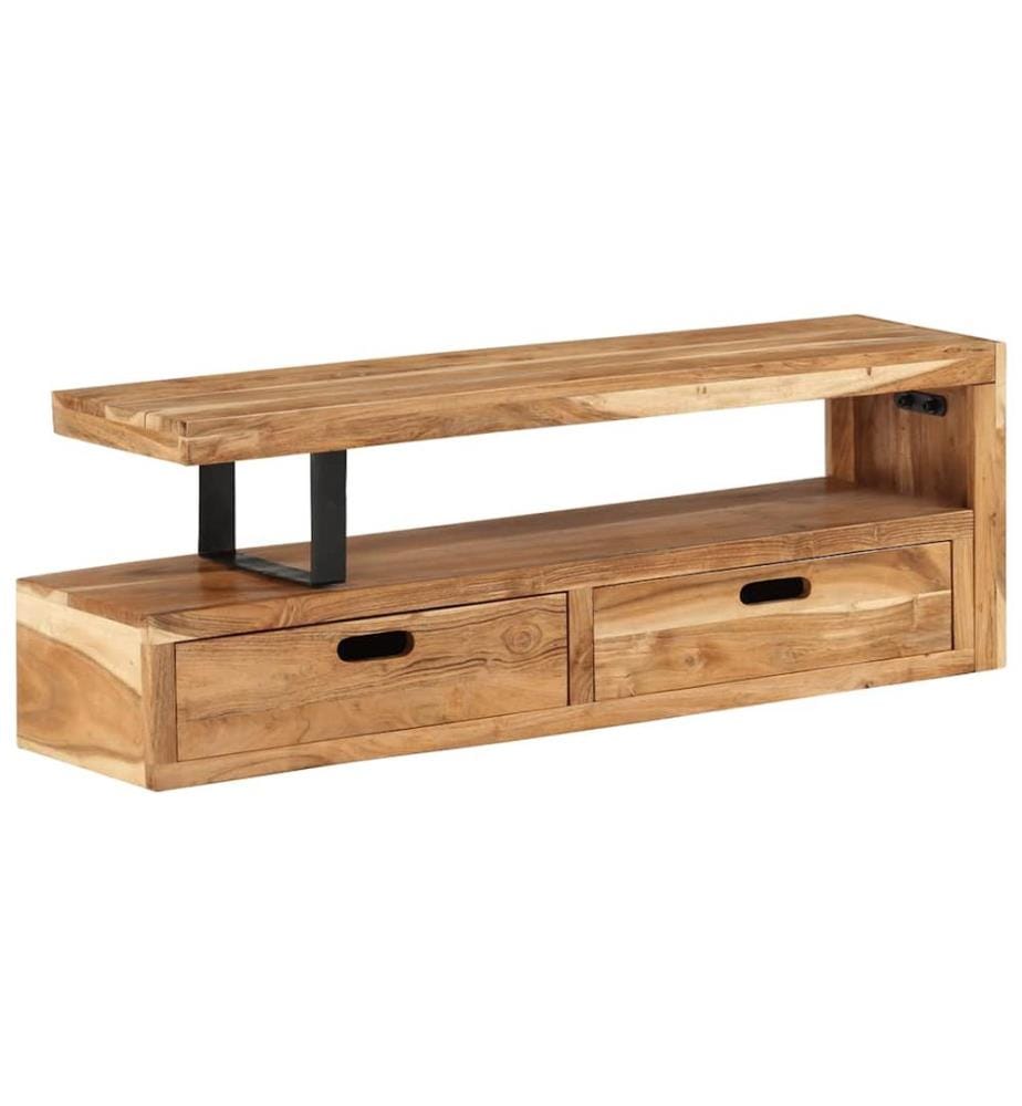 Meuble TV (118-200) x 30 x 40 cm Bois massif d'acacia