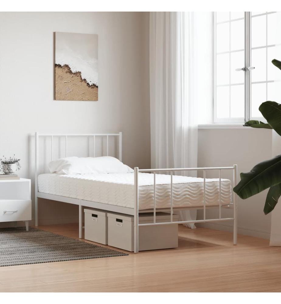 Matelas en mousse blanc 90x190 cm dureté H2 H3