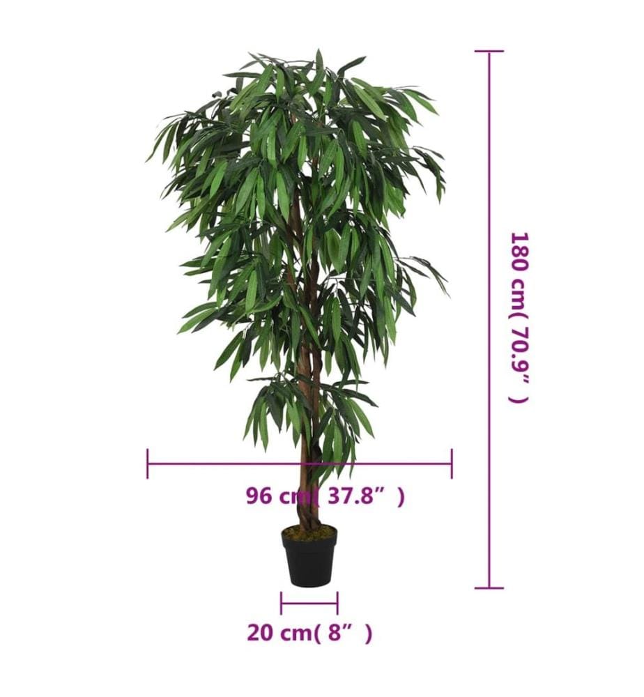 Mangobaum Künstlich 900 Blätter 180 cm Grün
