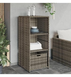 Armoire de rangement de jardin gris 50x55x115 cm résine tressée