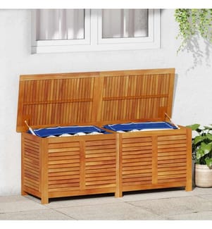 Boîte de rangement de jardin persiennes 150x50x56cm bois acacia