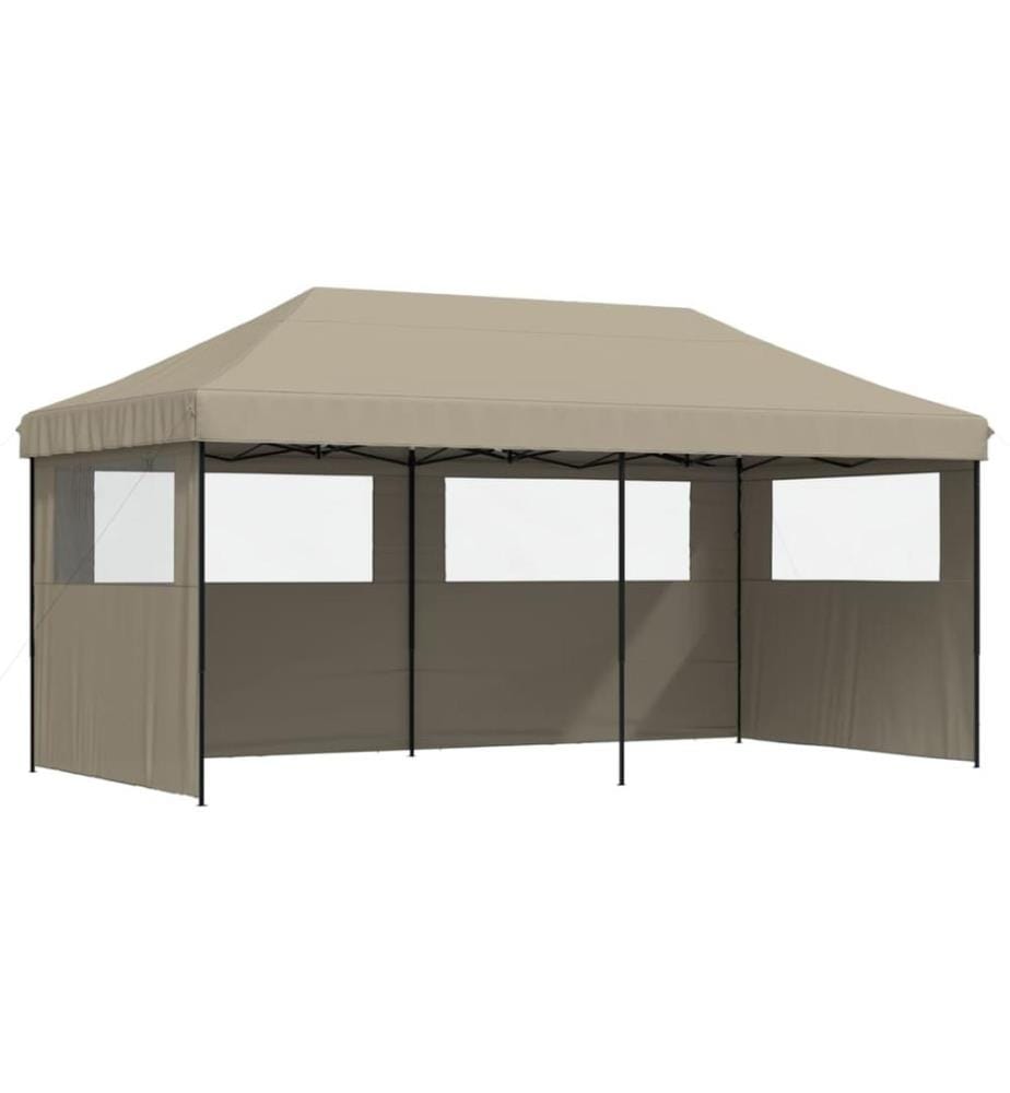 Partyzelt Faltbar Pop-Up mit 3 Seitenteilen Taupe
