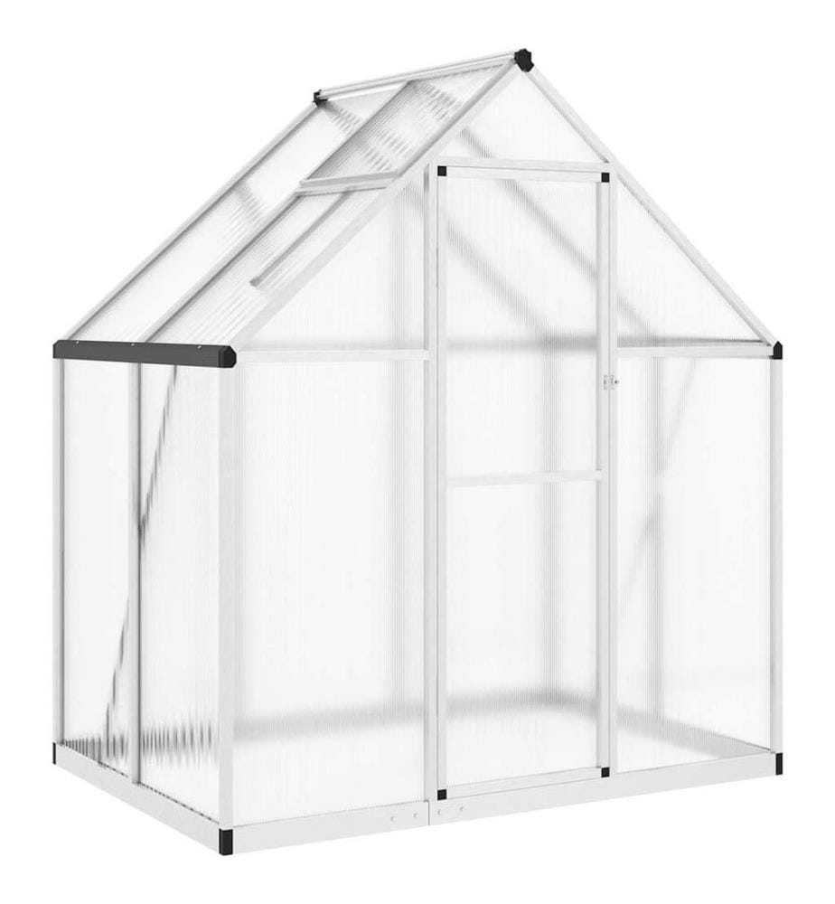 Gewächshaus mit Fundamentrahmen Silbern 169x114x195 cm Alu
