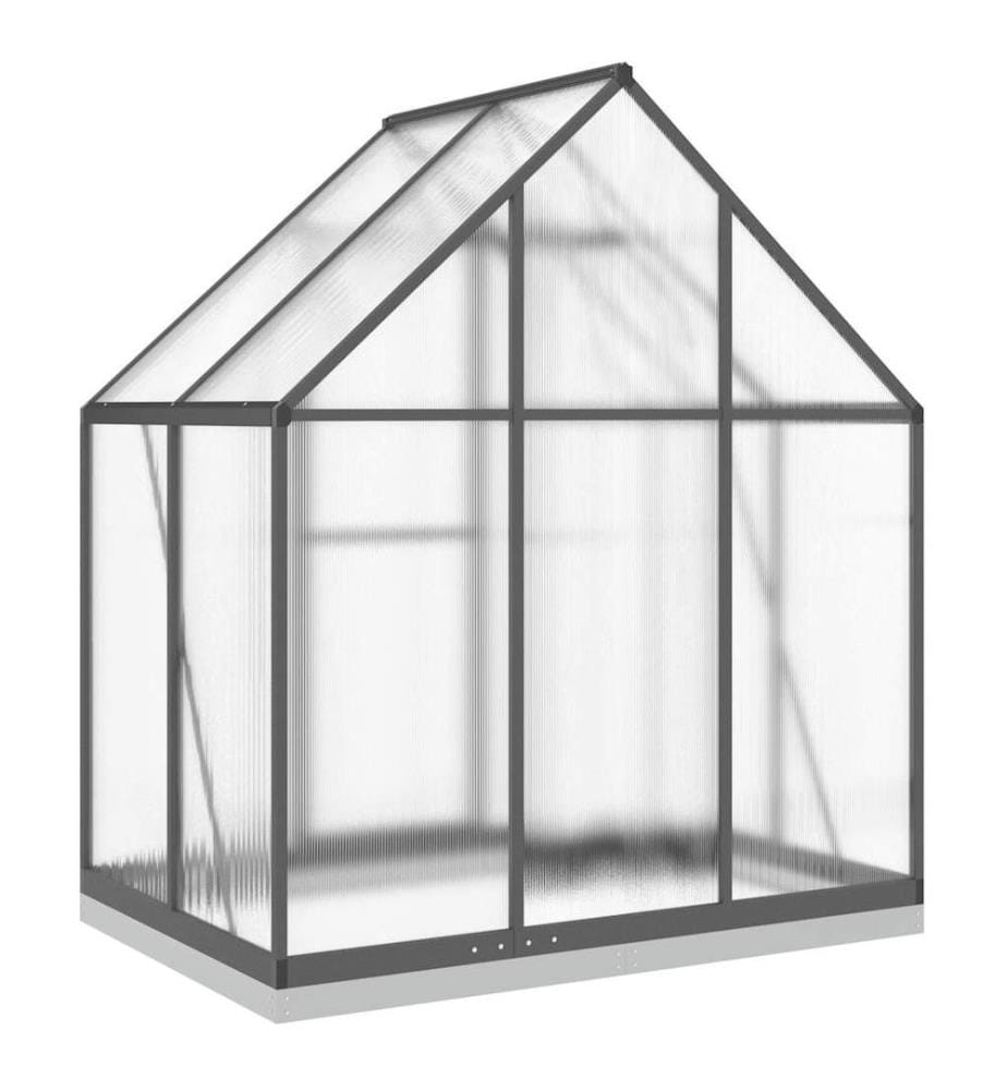 Gewächshaus mit Fundamentrahmen Anthrazit 169x114x202 cm Alu