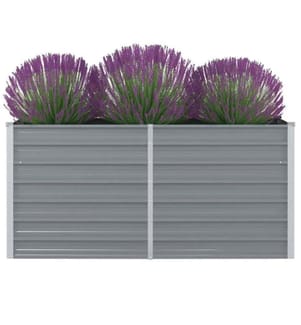 Hochbeet 160 x 80 x 77 cm Verzinkter Stahl Grau