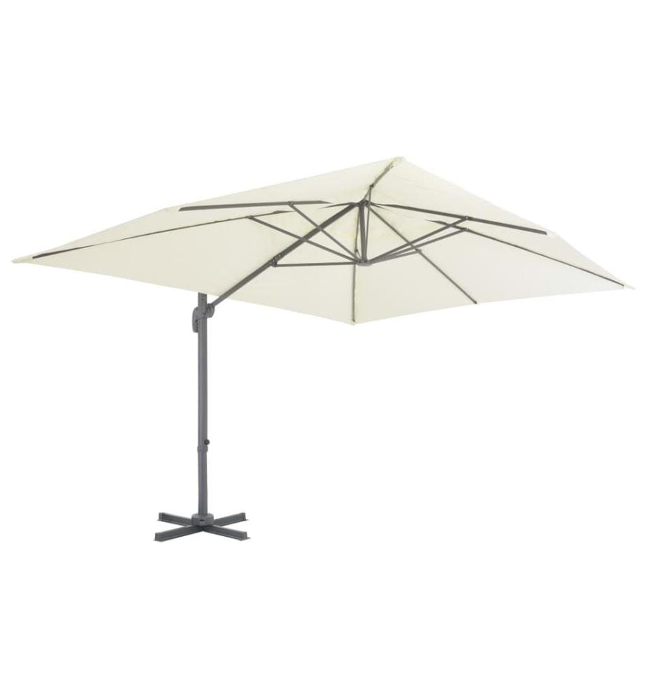 Ampelschirm mit Aluminium-Mast 400x300 cm Sandweiss