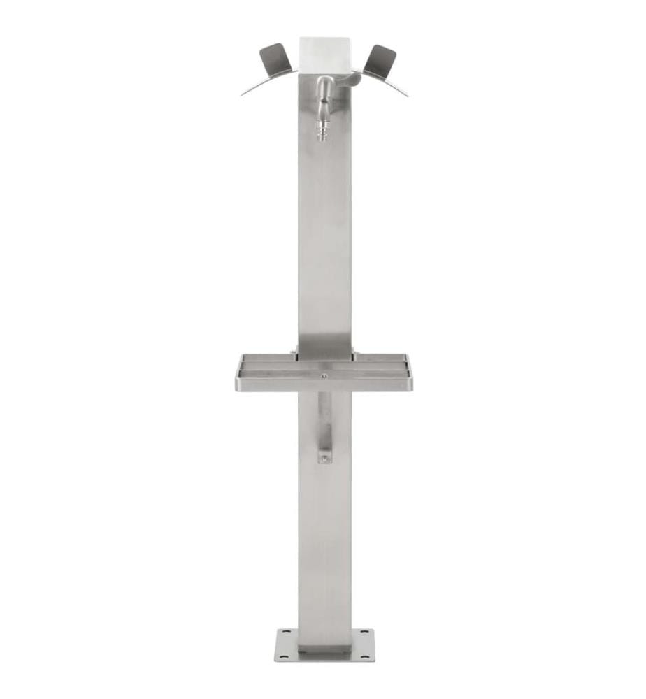 Garten-Wassersäule Edelstahl Quadratisch 95 cm