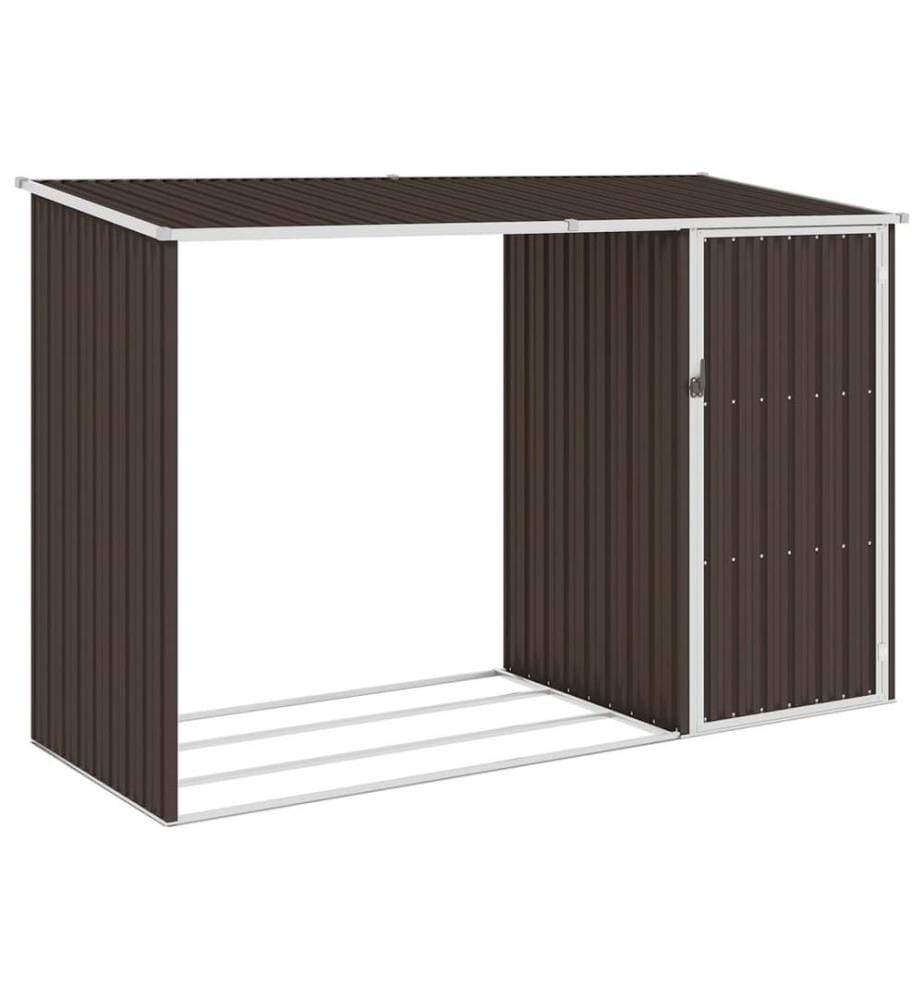 Garten Brennholzlager Braun 245x98x159 cm Verzinkter Stahl