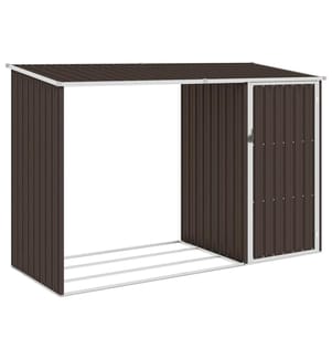 Garten Brennholzlager Braun 245x98x159 cm Verzinkter Stahl