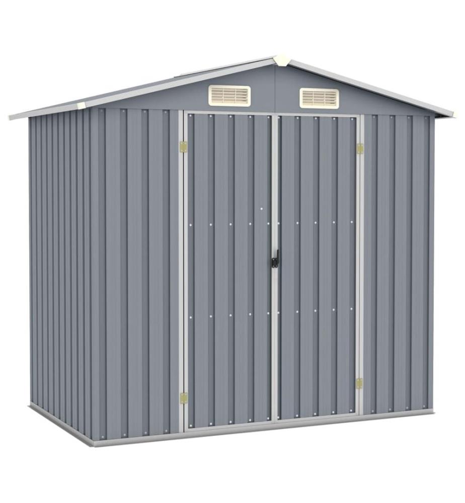 Gerätehaus Grau 205x129x183 cm Verzinkter Stahl