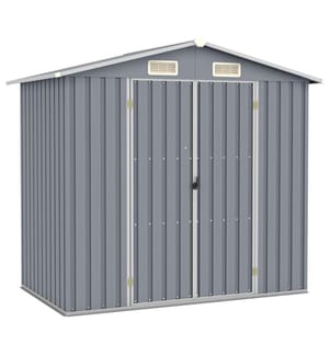 Gerätehaus Grau 205x129x183 cm Verzinkter Stahl
