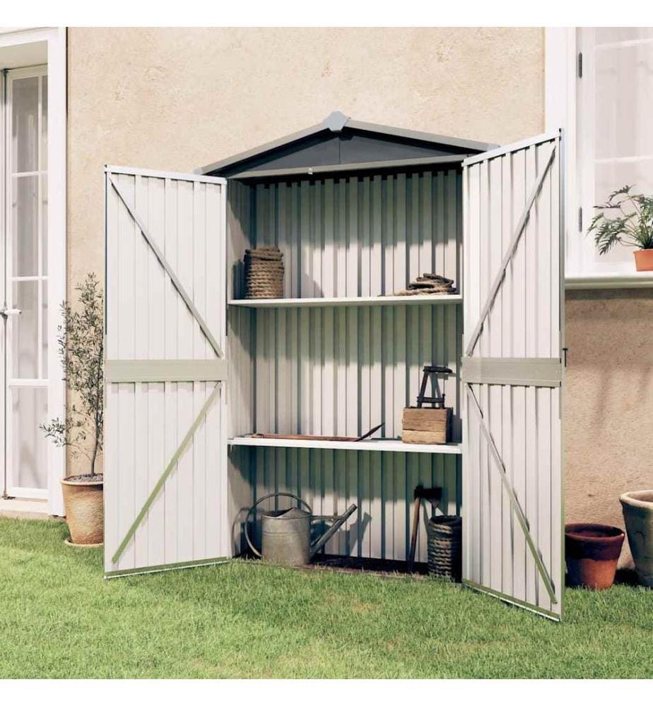 Abri de jardin Gris 116x45x175 cm Acier galvanisé