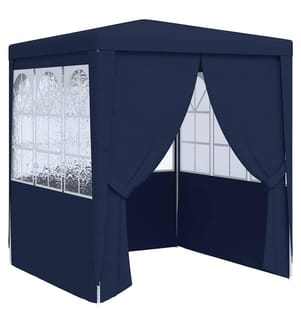 Profi-Partyzelt mit Seitenwänden 2×2m Blau 90 g/m²