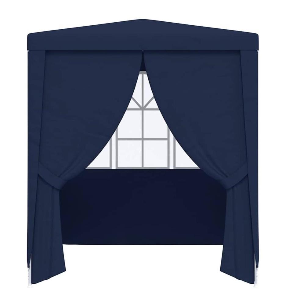 Profi-Partyzelt mit Seitenwänden 2×2m Blau 90 g/m²