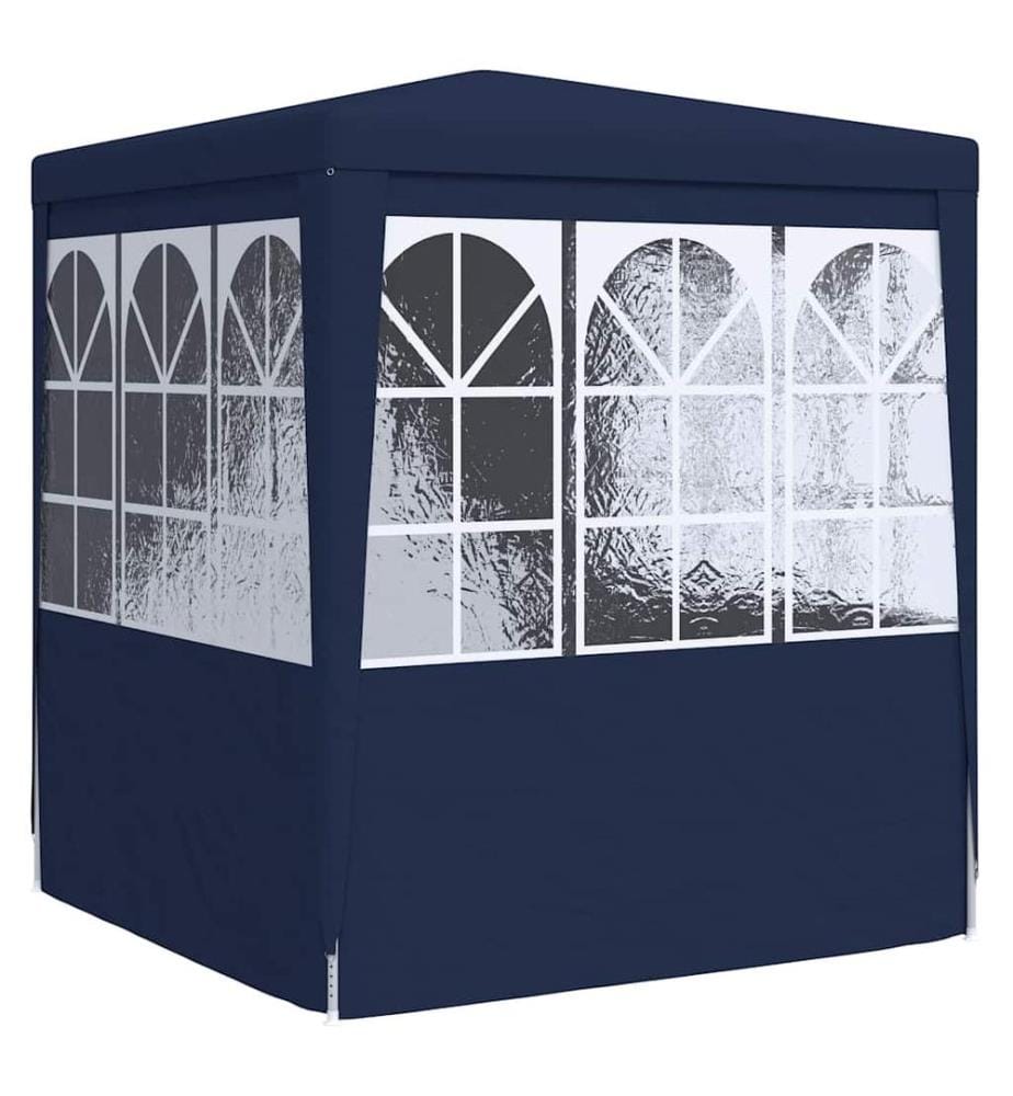 Profi-Partyzelt mit Seitenwänden 2×2m Blau 90 g/m²
