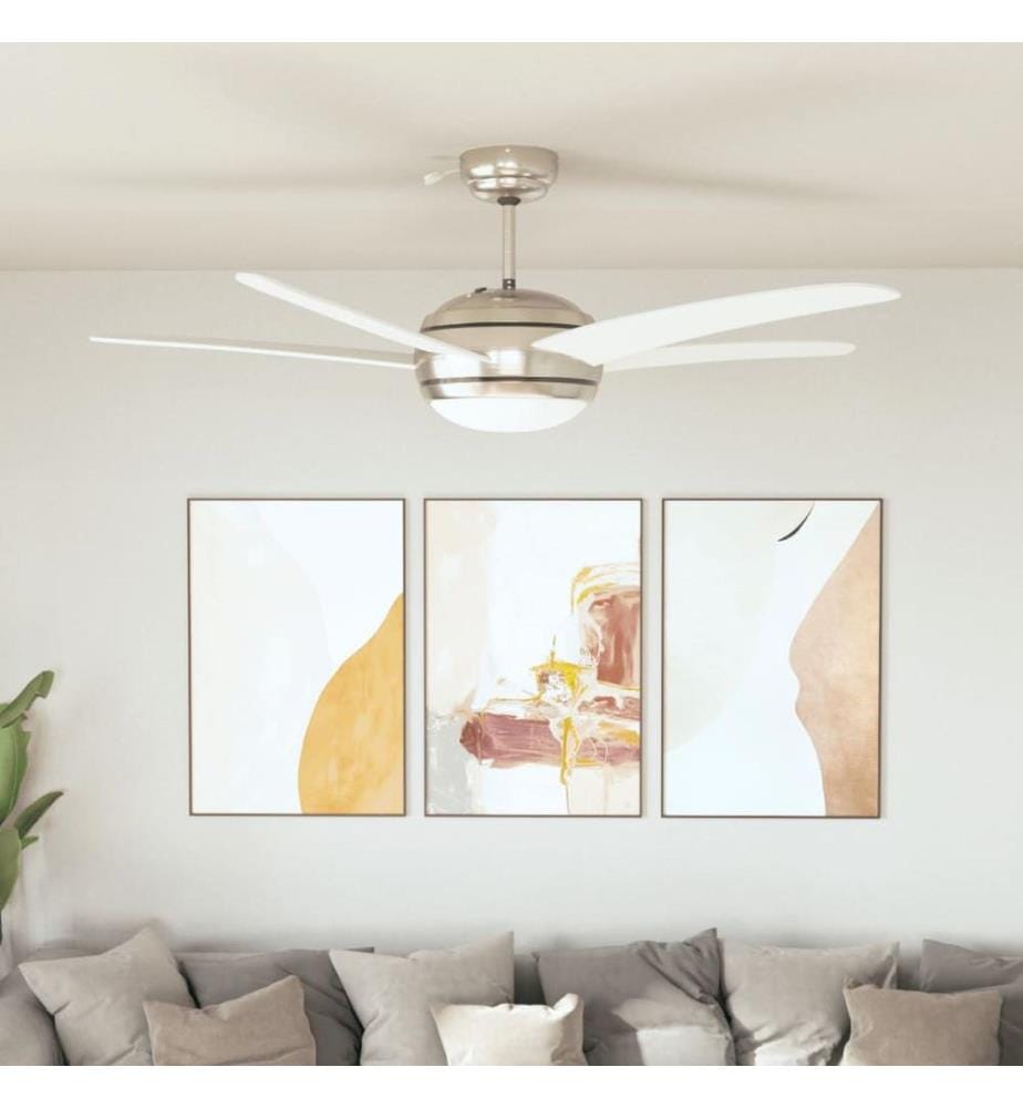 Dekorativer Deckenventilator mit Leuchtmittel 128 cm Weiss