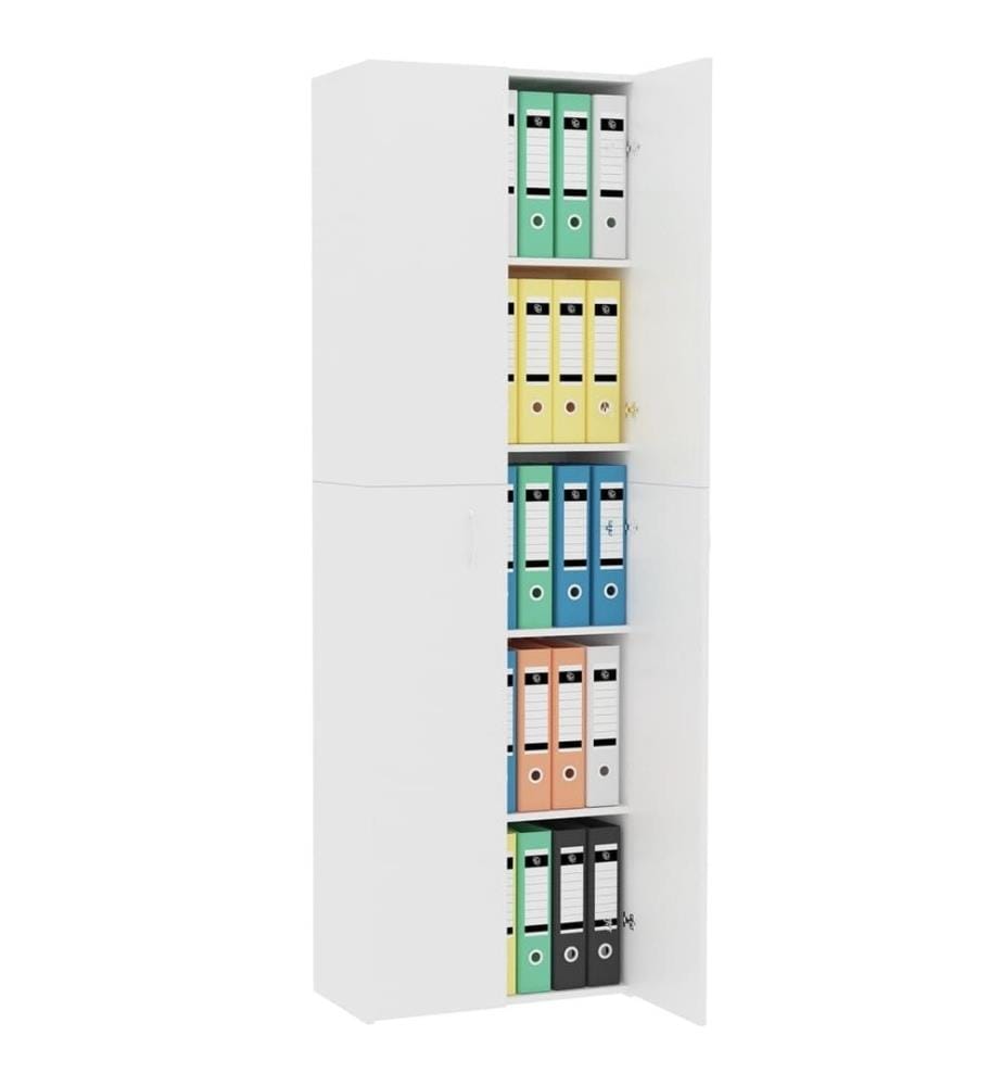 Armoire de bureau Blanc 60 x 32 x 190 cm Bois d'ingénierie