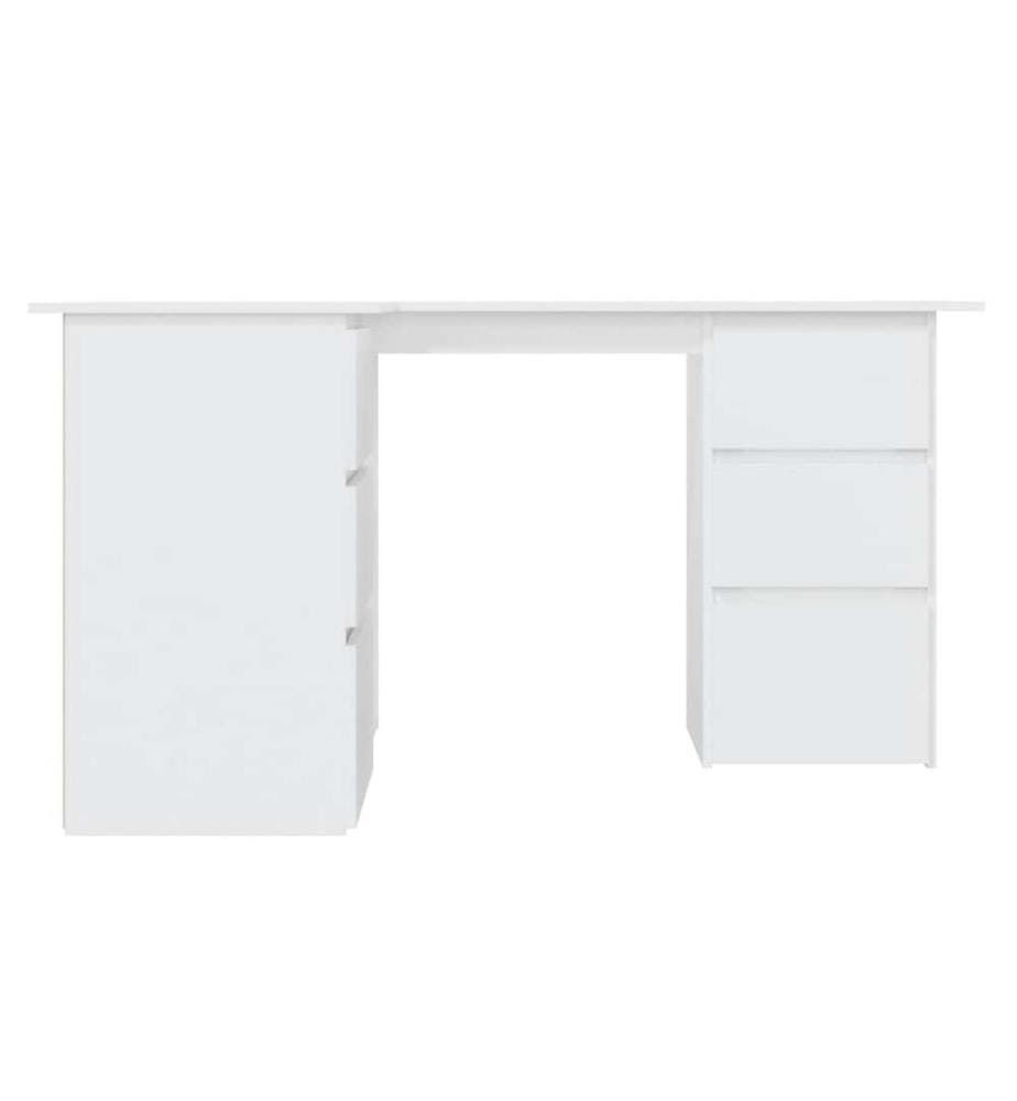 Eckschreibtisch Weiss 145x100x76 cm Holzwerkstoff
